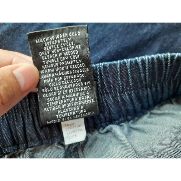 Mossimo 100% Cotton Womens Y2K Elastic Waist WideLeg Belted Chambray Pants XS - Picture 13 of 13